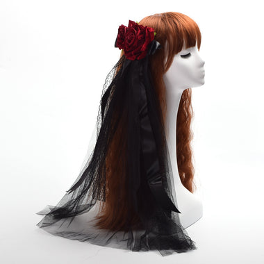 Rose Floral Lace Tulle Hair Clip