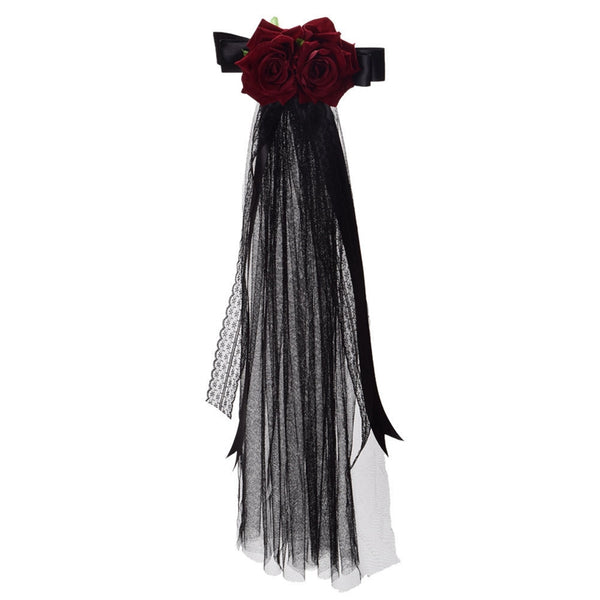 Rose Floral Lace Tulle Hair Clip