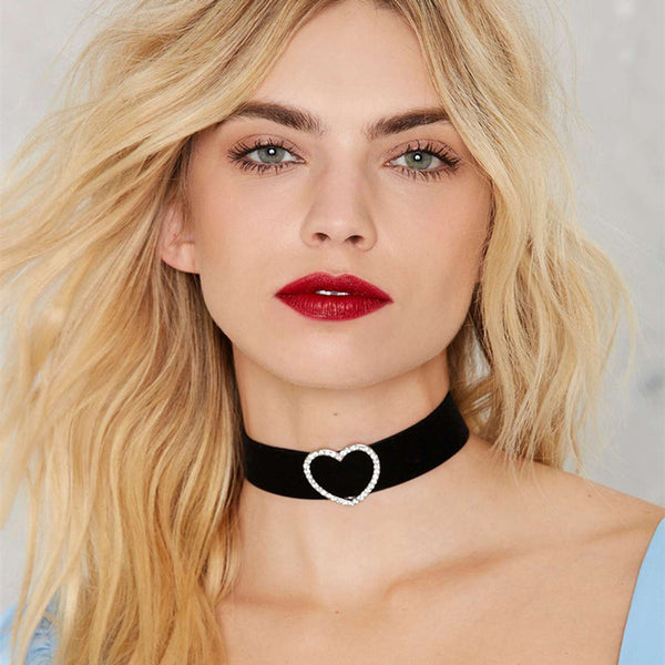 Black Jewelry Court Style Velvet Choker