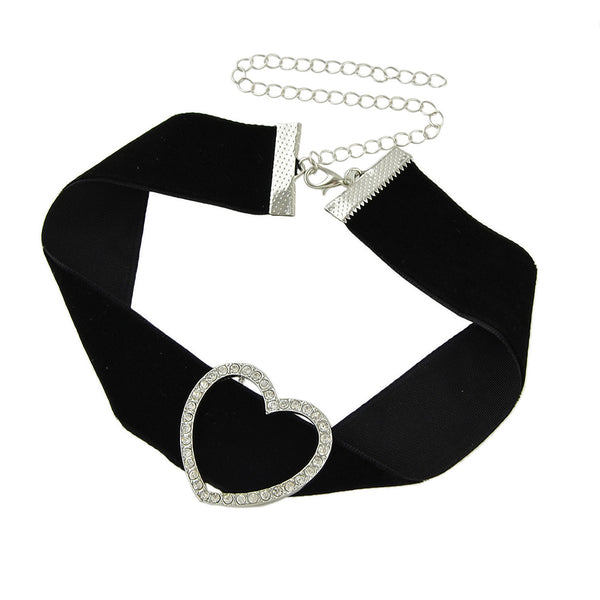 Black Jewelry Court Style Velvet Choker