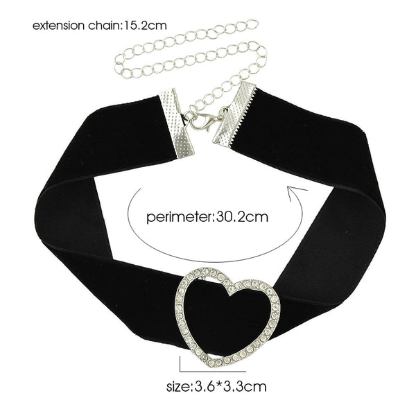 Black Jewelry Court Style Velvet Choker