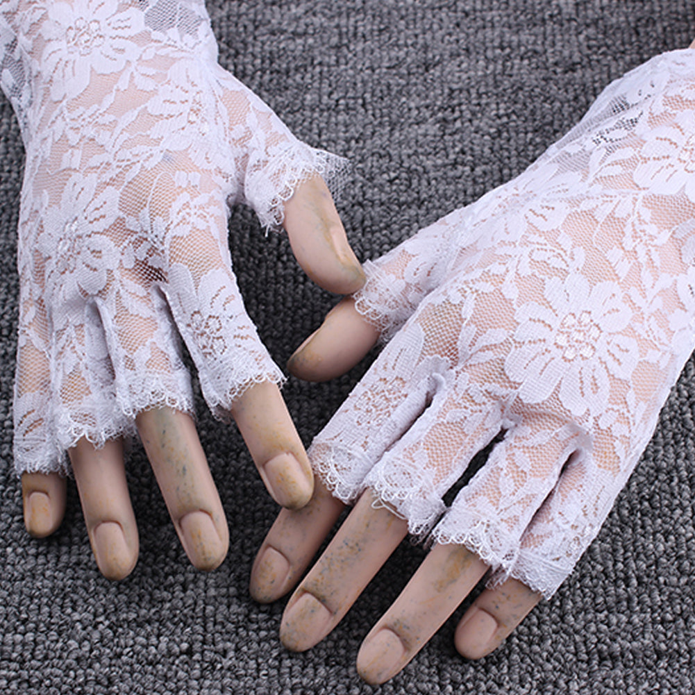 Victorian Fingerless Gloves For Weddings Parties Lace Arm