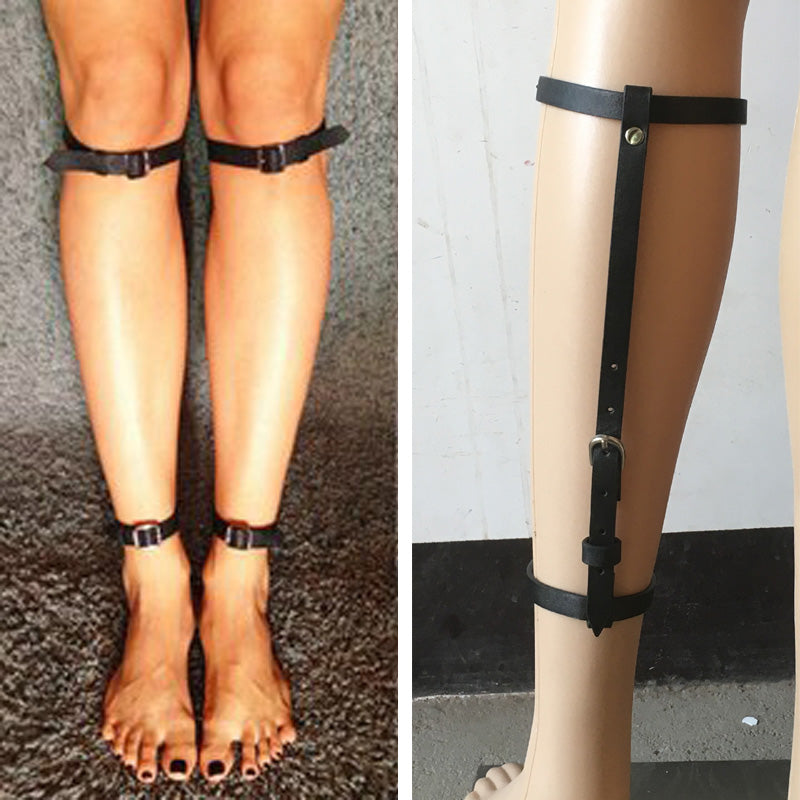 Faux Leather Leg Garter Belt - Gothic Fashion Exchange Faux Leather Leg Garter Belt - Gothic Fashion Exchange
