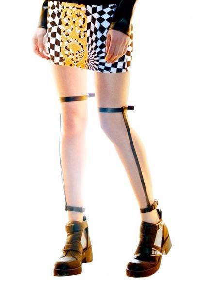 Faux Leather Leg Garter Belt - Gothic Fashion Exchange Faux Leather Leg Garter Belt - Gothic Fashion Exchange