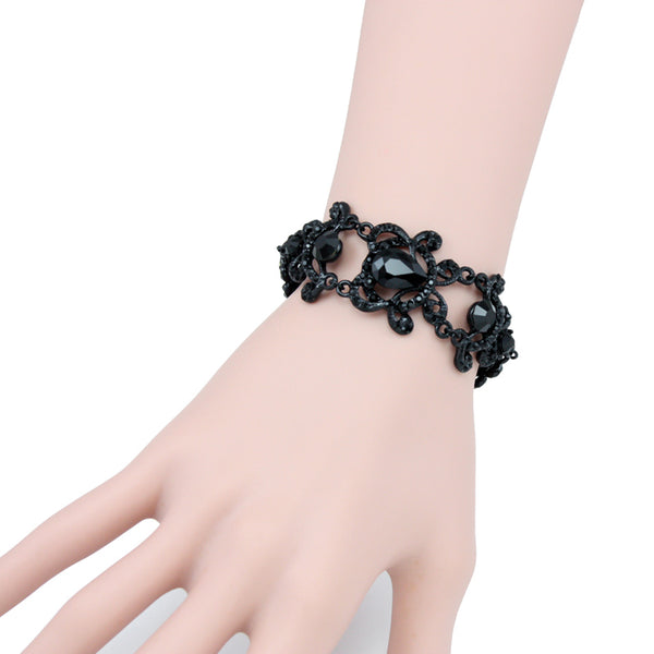Black Crystal Rhinestone Bracelet