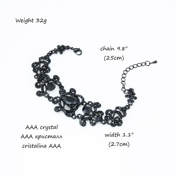 Black Crystal Rhinestone Bracelet