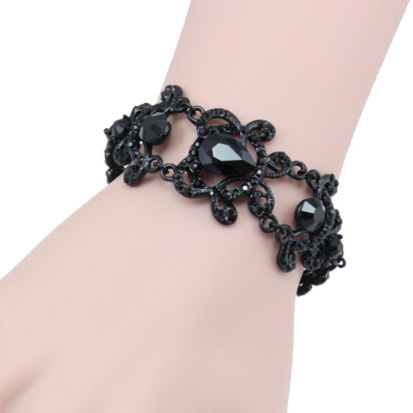Black Crystal Rhinestone Bracelet